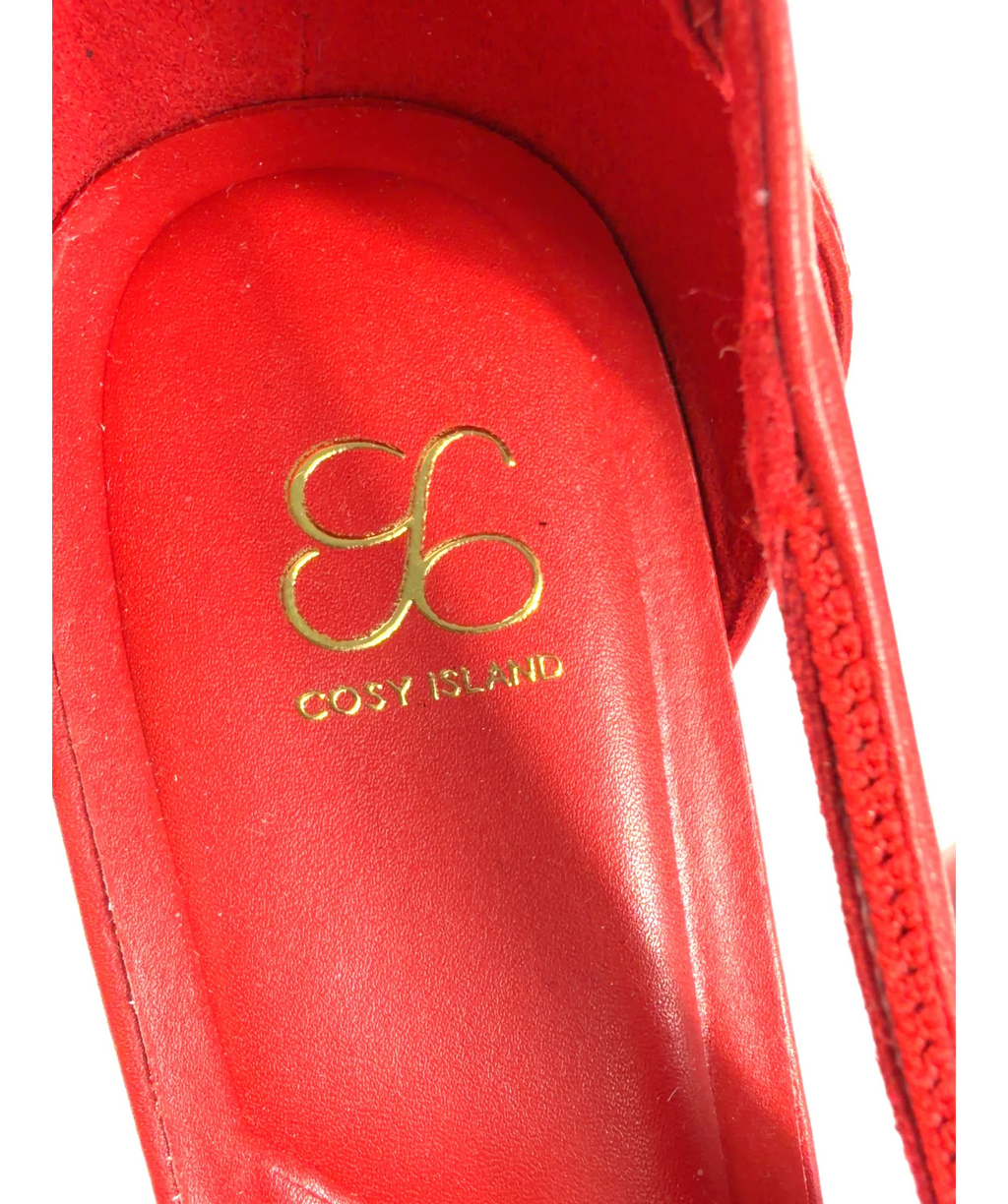 Cosy island Red red mesh stiletto slingback pumps, size UK 6 EU 39 👠 — care label