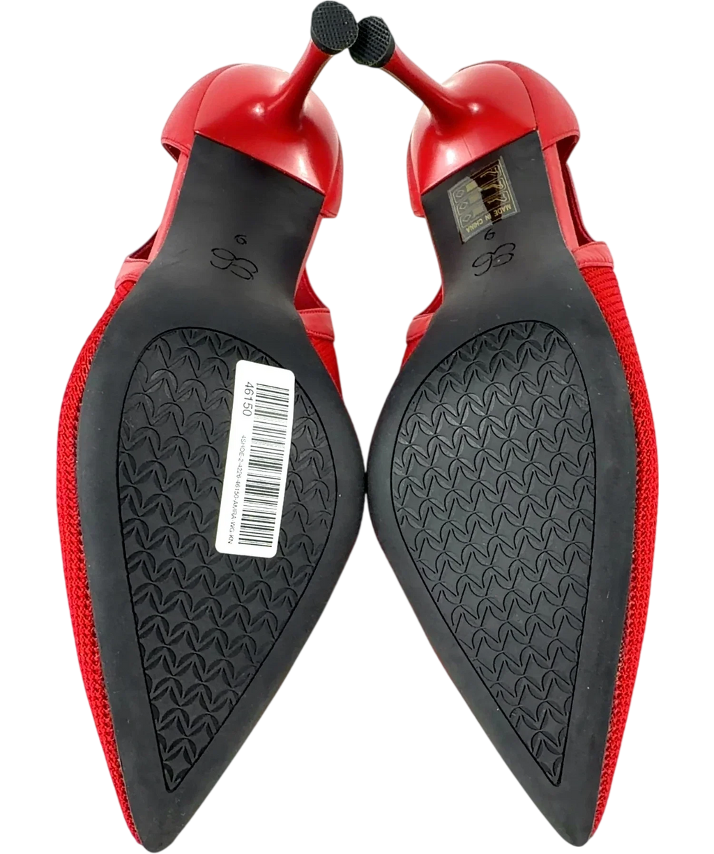 Cosy island Red red mesh stiletto slingback pumps, size UK 6 EU 39 👠 — view 8
