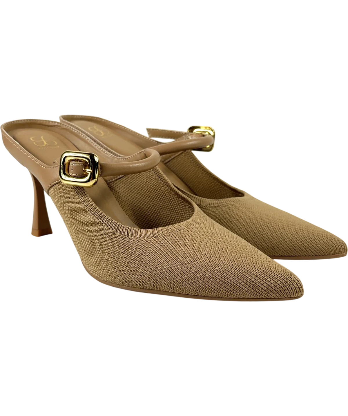 Cosy island Beige GraceLithe Pointed Toe Heeled Mules, size UK 7 EU 40 👠 — front