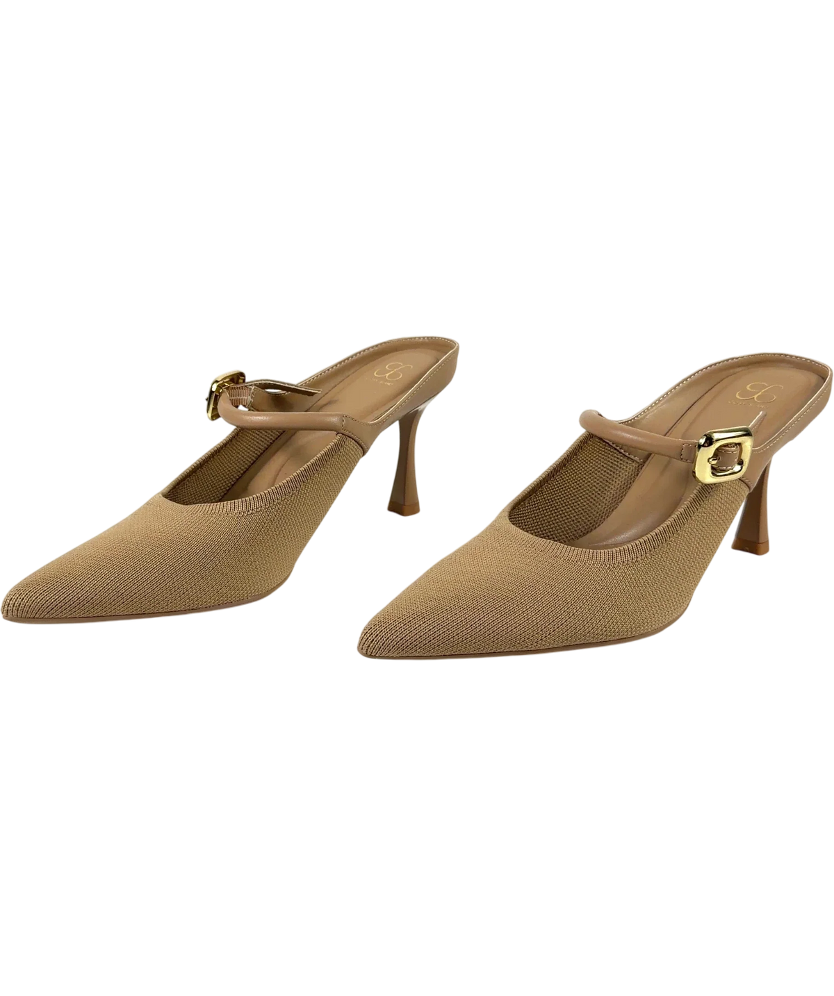 Cosy island Beige GraceLithe Pointed Toe Heeled Mules, size UK 7 EU 40 👠 — label