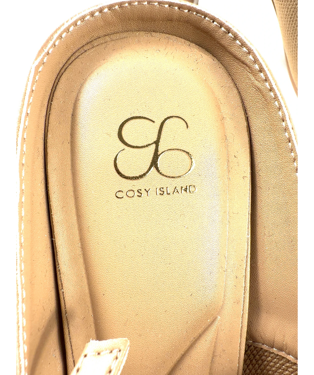 Cosy island Beige GraceLithe Pointed Toe Heeled Mules, size UK 7 EU 40 👠 — care label