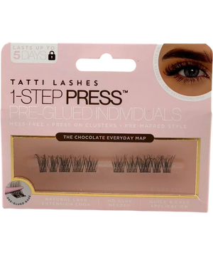 Tatti Lashes 1-Step Press Pre-Glued Individuals in The Chocolate Everyday Map Brown Eyelashes