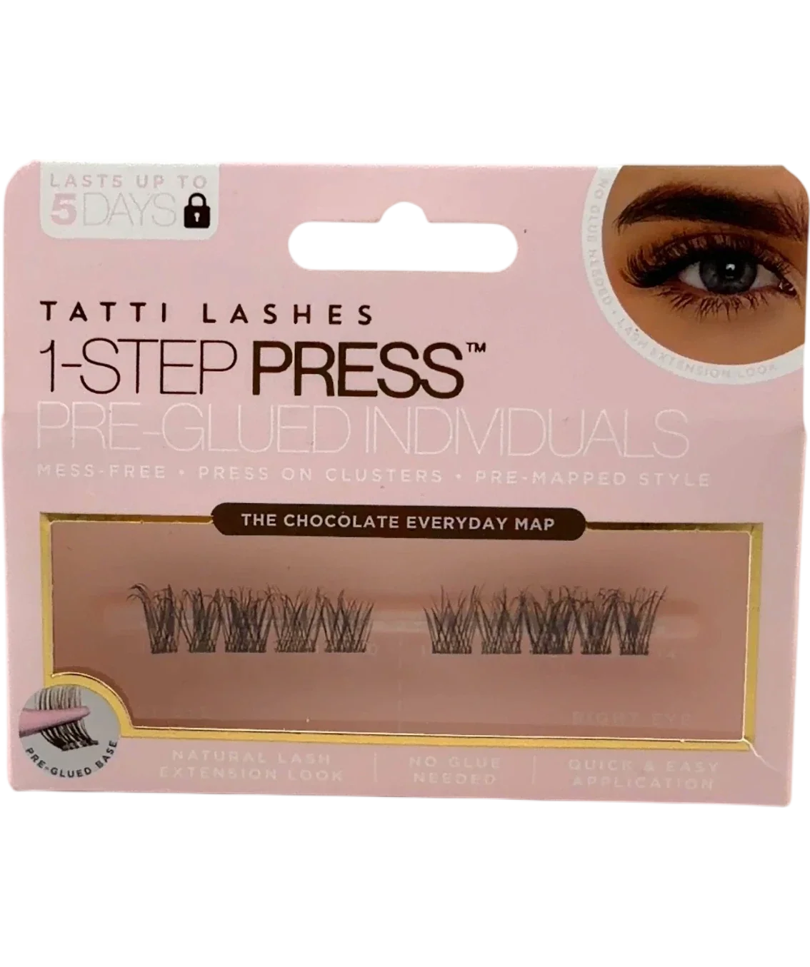 Tatti Lashes THE CHOCOLATE EVERYDAY MAP 1-Step Press Pre-Glued Individuals in The Chocolate Everyday Map, size 1 — front