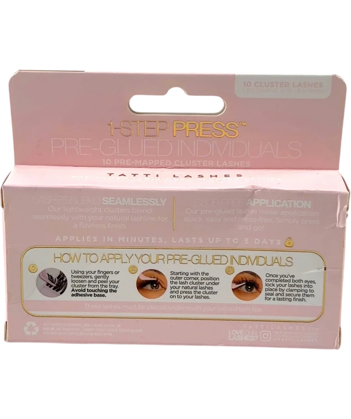 Tatti Lashes THE CHOCOLATE EVERYDAY MAP 1-Step Press Pre-Glued Individuals in The Chocolate Everyday Map, size 1 — back