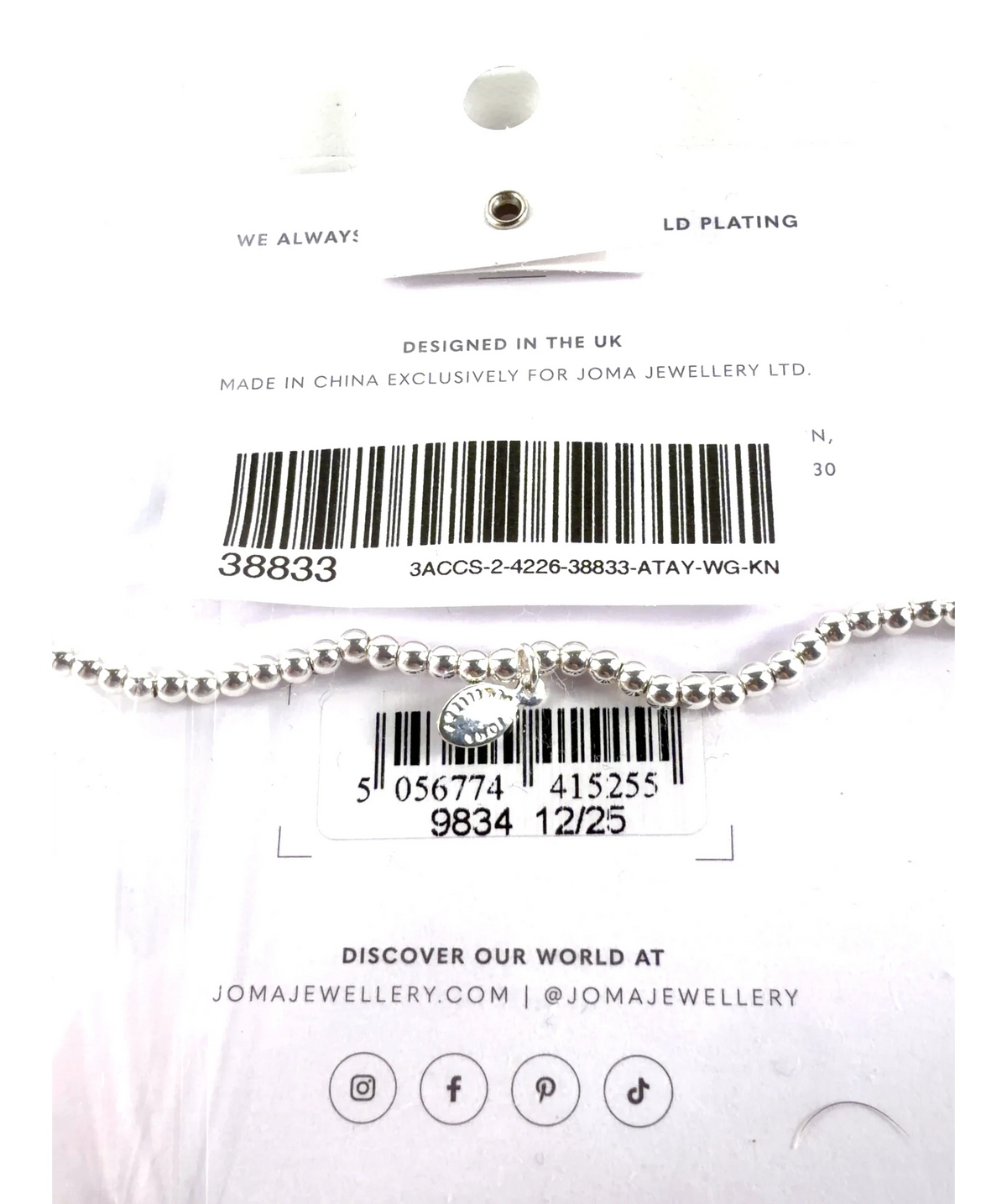 Joma Jewellery silver Colour — label