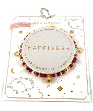 Joma Jewellery Affirmation Happiness Bracelet Red One Size