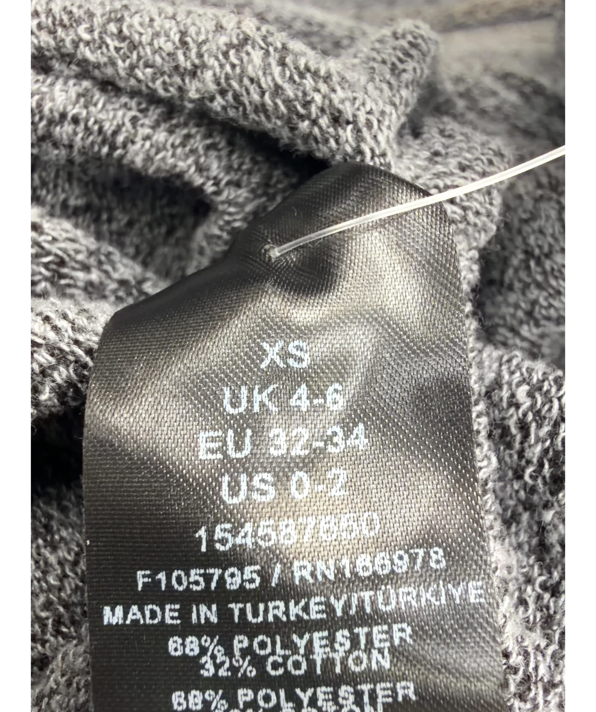 TOPSHOP Grey Colour, size UK XS — care label