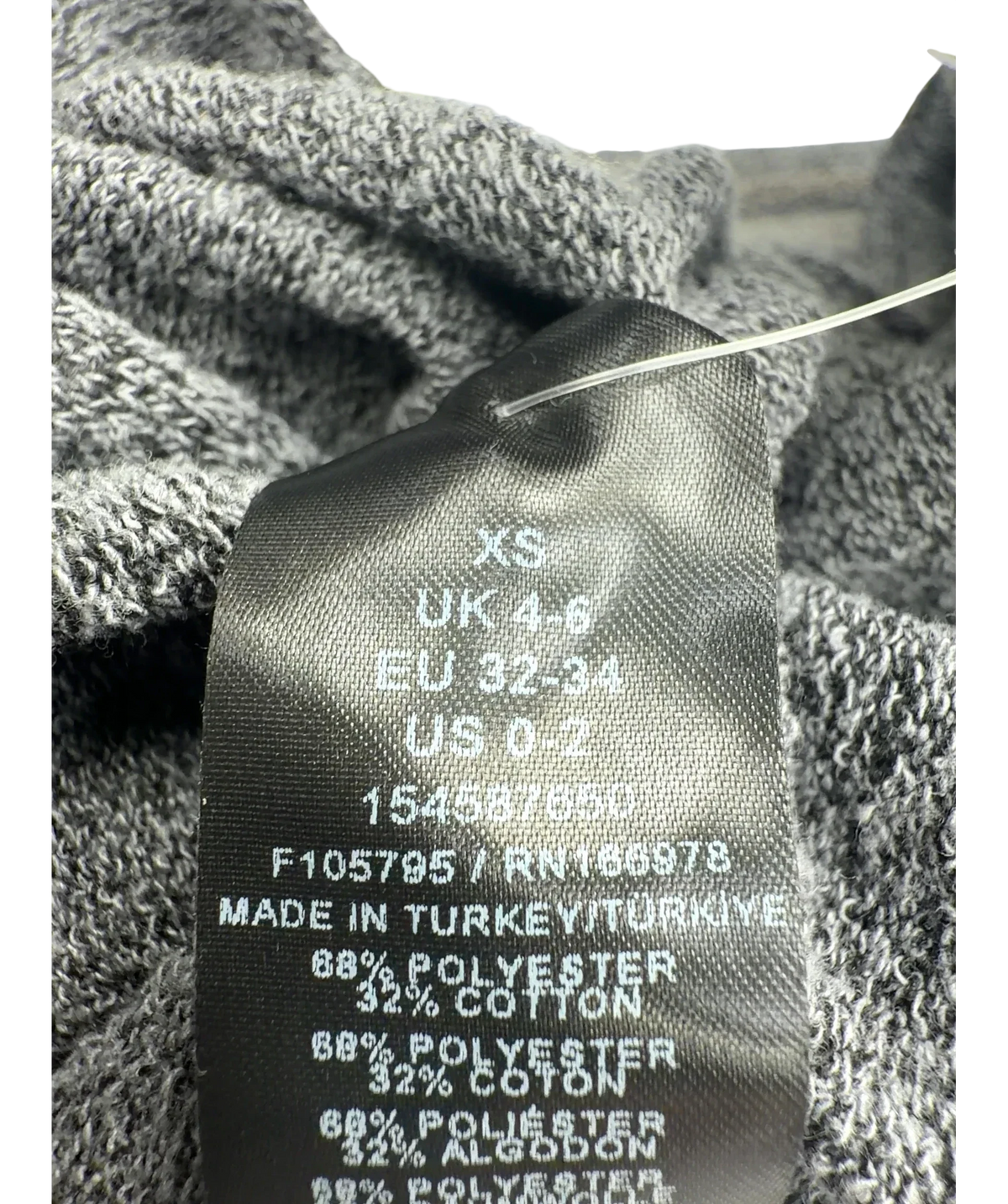 TOPSHOP Grey Colour, size UK XS — fabric detail