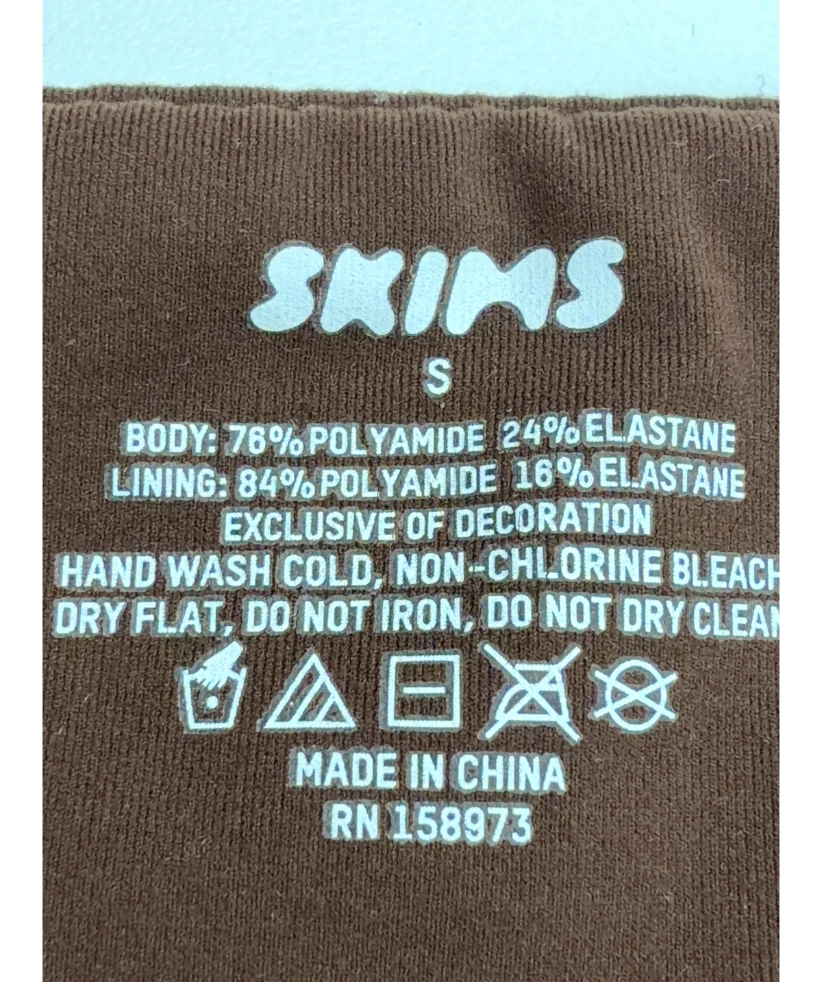 SKIMS Brown Fits Everybody Bandeau, size UK S — label