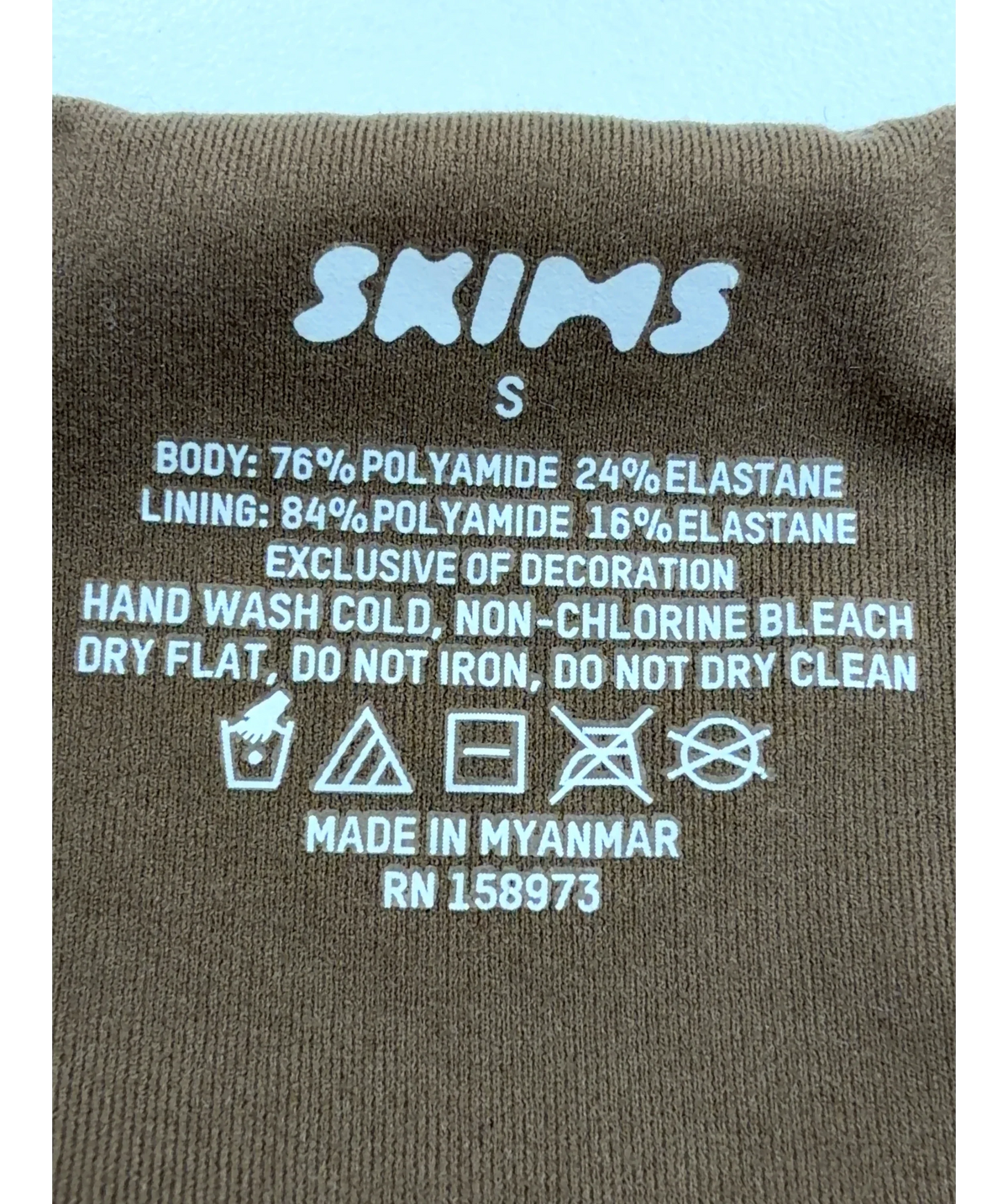 SKIMS Brown Fits Everybody Bandeau, size UK S — label