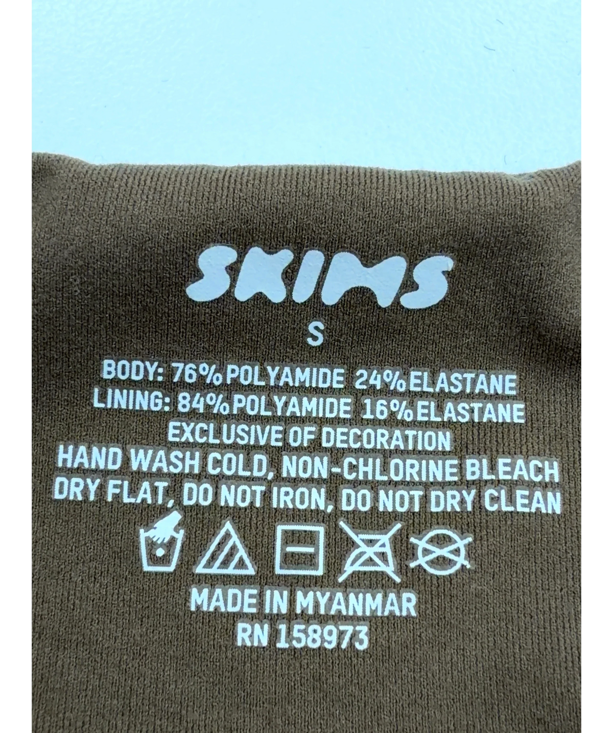 SKIMS Brown Fits Everybody Bandeau, size UK S — care label