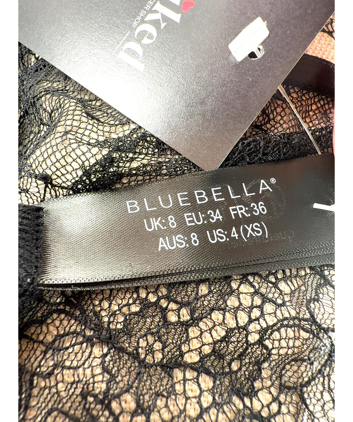 Bluebella Black Colour, size UK 8 — label