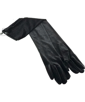 Nadine Merabi Black Jessica Long  Velvet Gloves One Size