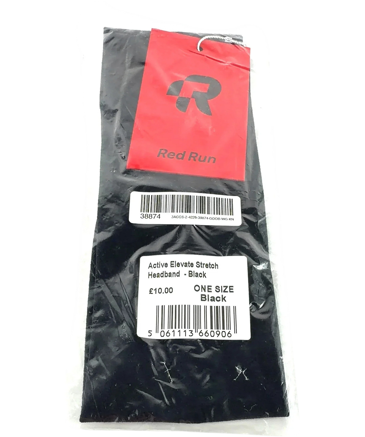 red run Black Active Elevate Stretch Headband - Black — front