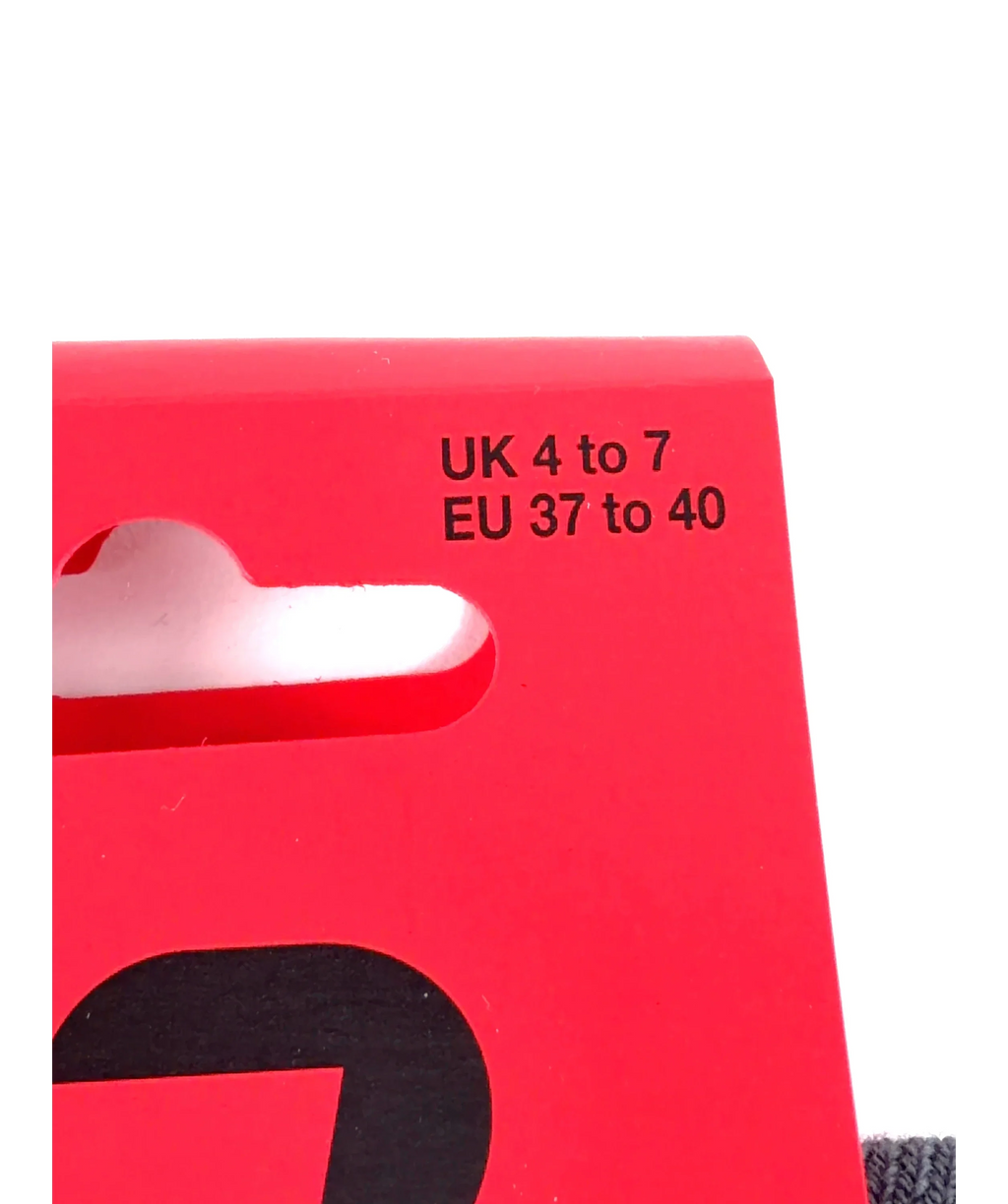 red run slate grey Active Ankle Sports Socks, size UK 6 — label