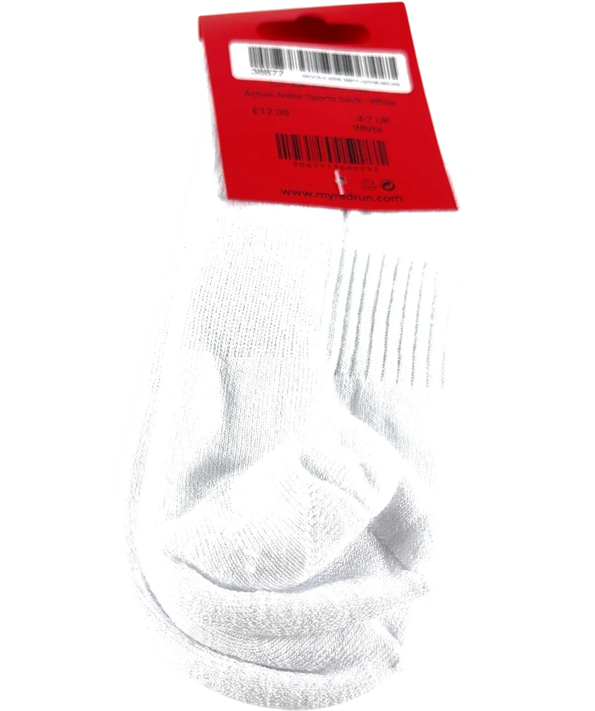 red run White Active Ankle Sports Sock - White — back