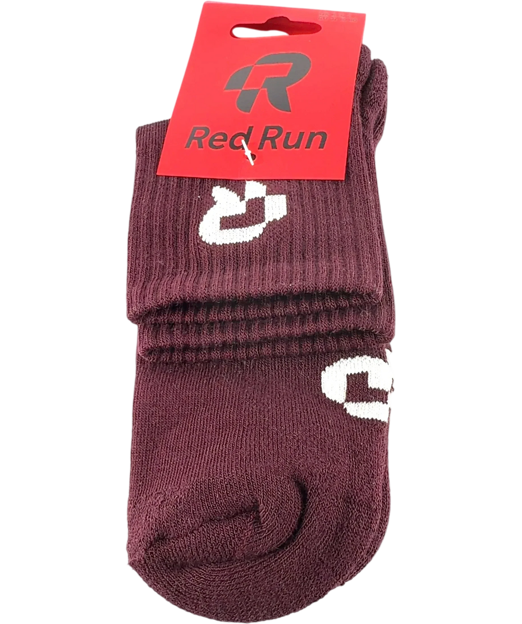 red run burgundy Active Ankle Sports Socks - Burgundy, size UK 6 EU 39 👠 — front