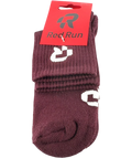 red run burgundy Active Ankle Sports Socks - Burgundy, size UK 6 EU 39 👠 — front
