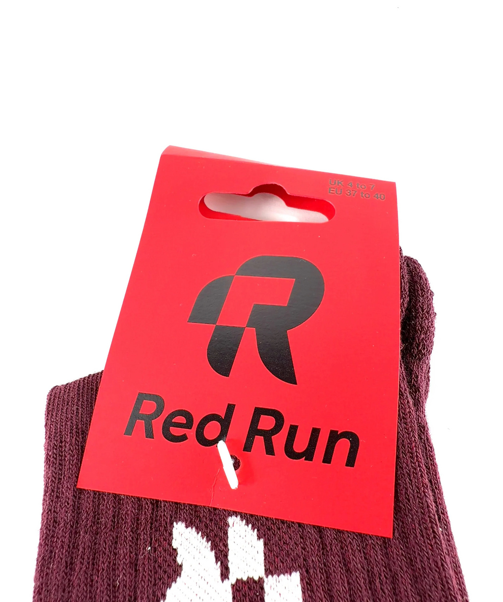 red run burgundy Active Ankle Sports Socks - Burgundy, size UK 6 EU 39 👠 — detail