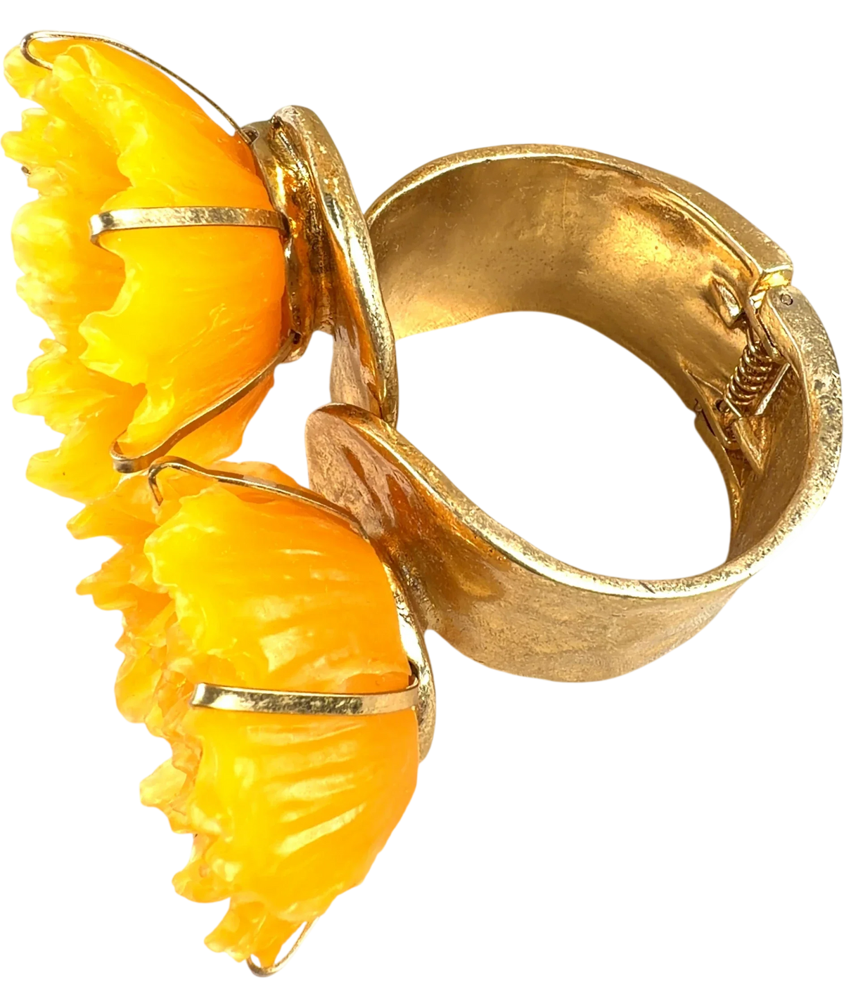 ZARA Yellow Metal Resin Flower Necklace and the Maxi Metal Resin Flower Bracelet — back