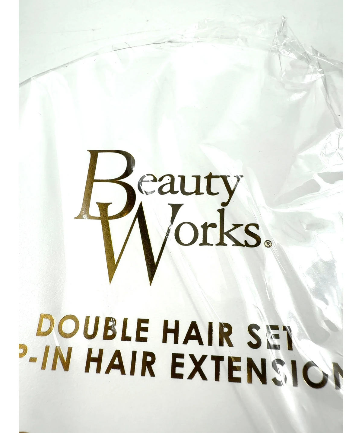 Beauty Works Dark Chocolate DOUBLE HAIR SET CLIP-IN HAIR EXTENSIONS, size 18” — label