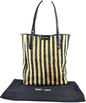 Saint + Sofia Stella Raffia Straw Shopper Bag