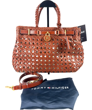 Tommy Hilfiger The American Icon Braided Leather Tote