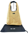 Saint + Sofia Brown Large Stella Raffia Tote Bag — front