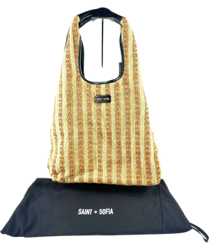 Saint + Sofia Large Stella Raffia Tote Bag