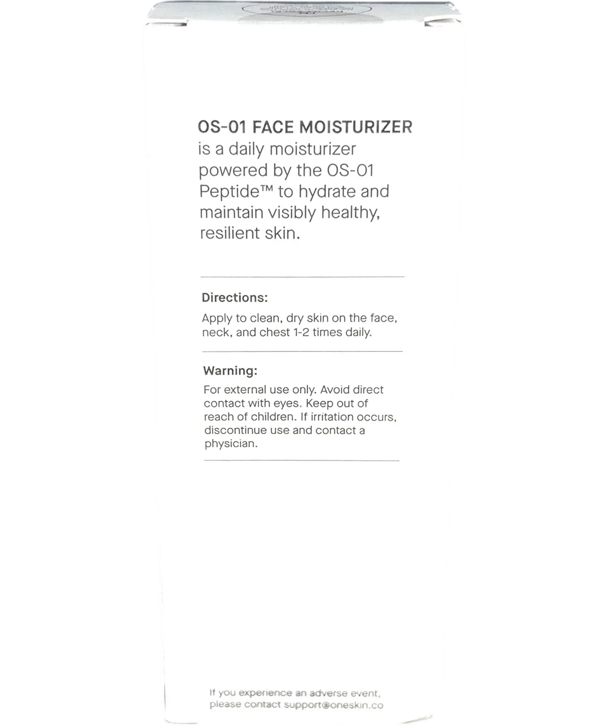 one skin OS-01 FACE MOISTURIZER, size 50ml — back