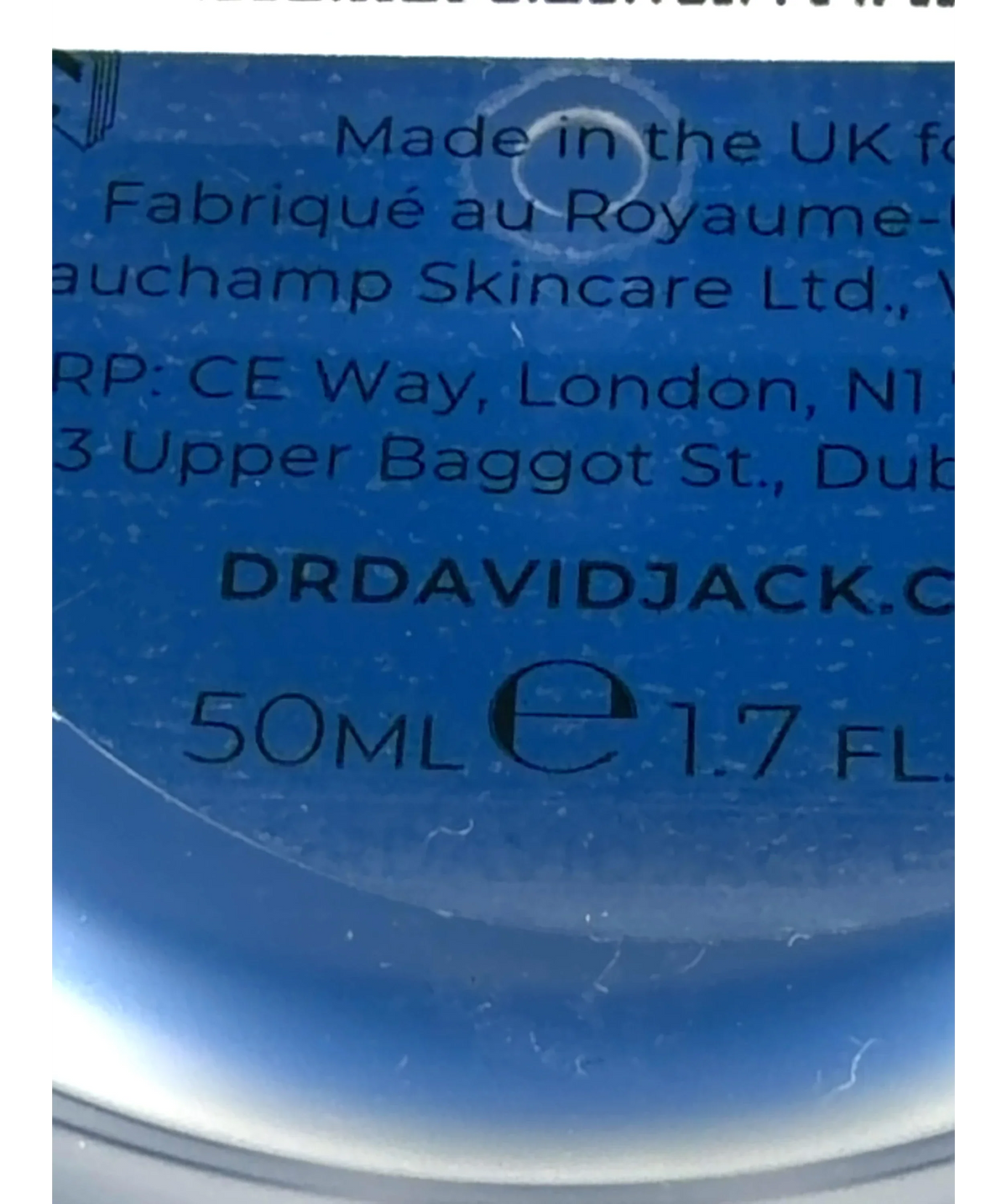 dr david jack BLUE PEEL, size 50ml — care label
