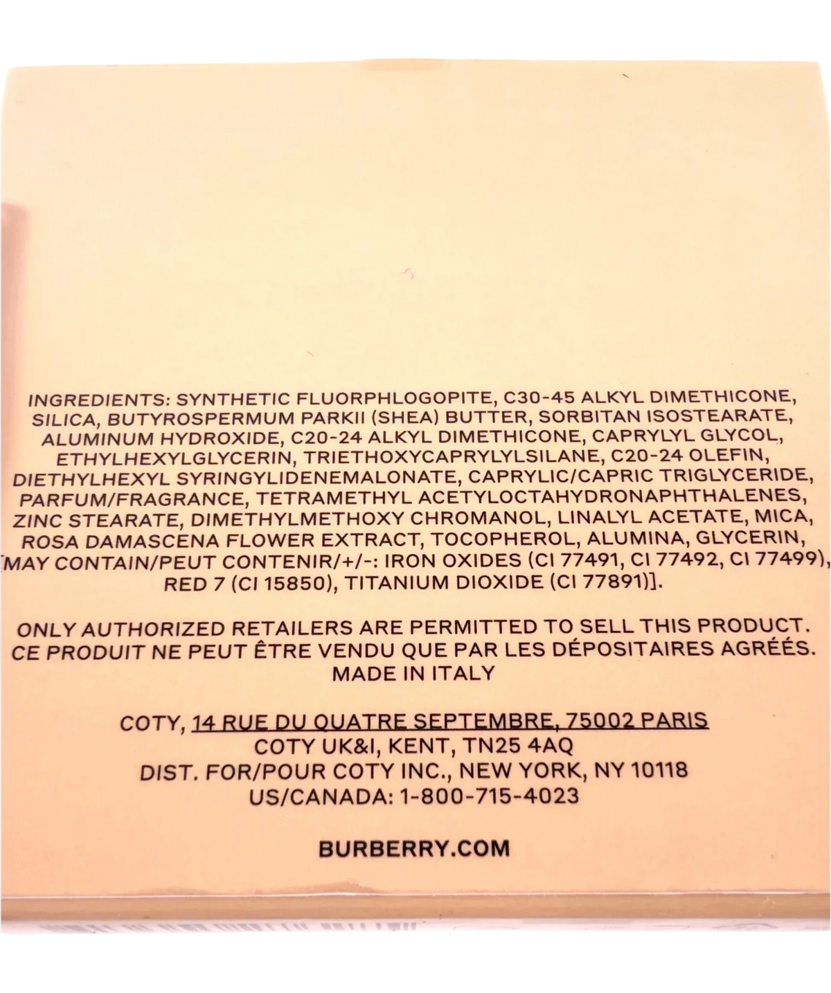 Burberry 93 RUSSET LEAVES OUTDOOR BLUSH, size 9g — back