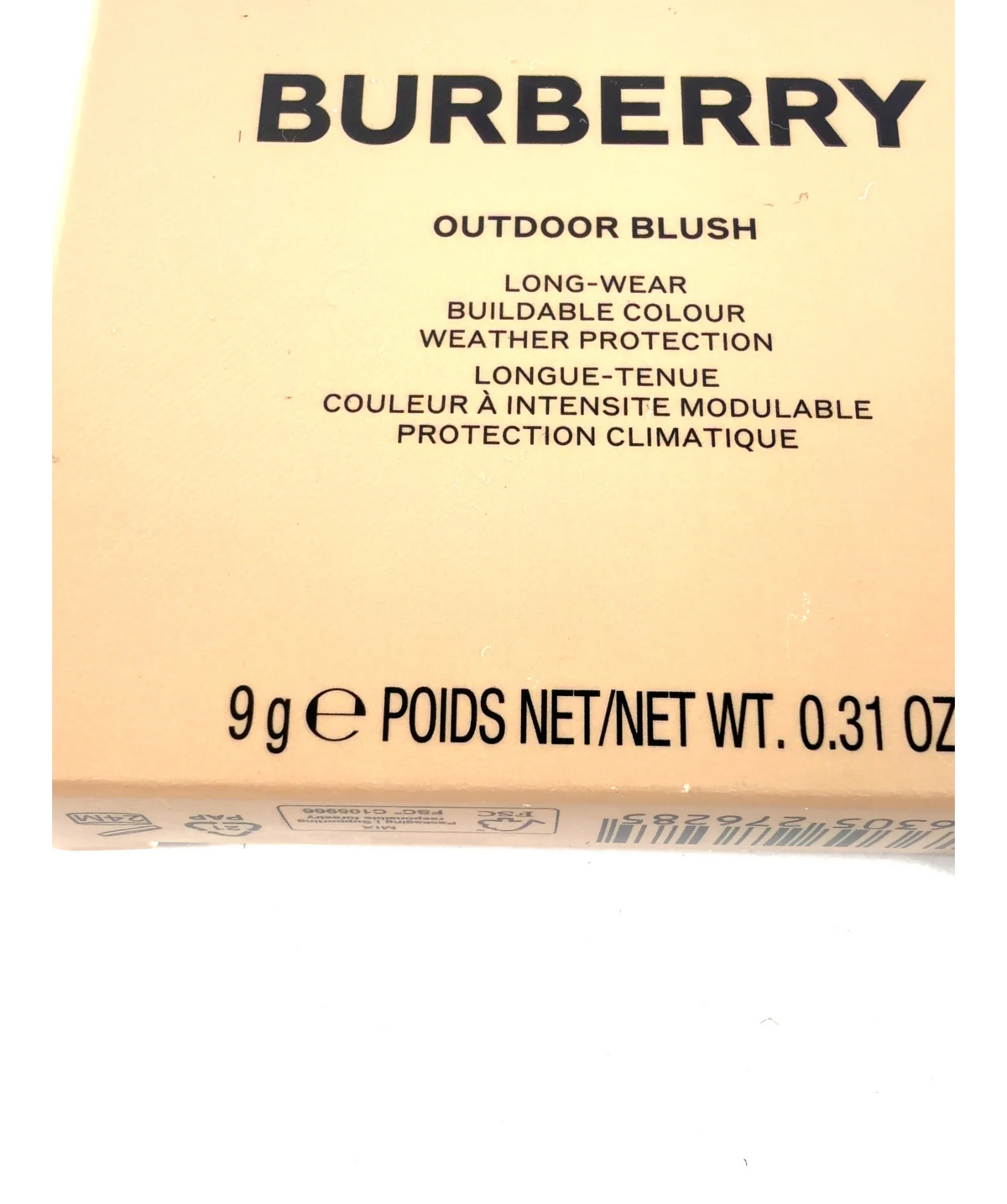 Burberry 93 RUSSET LEAVES OUTDOOR BLUSH, size 9g — care label