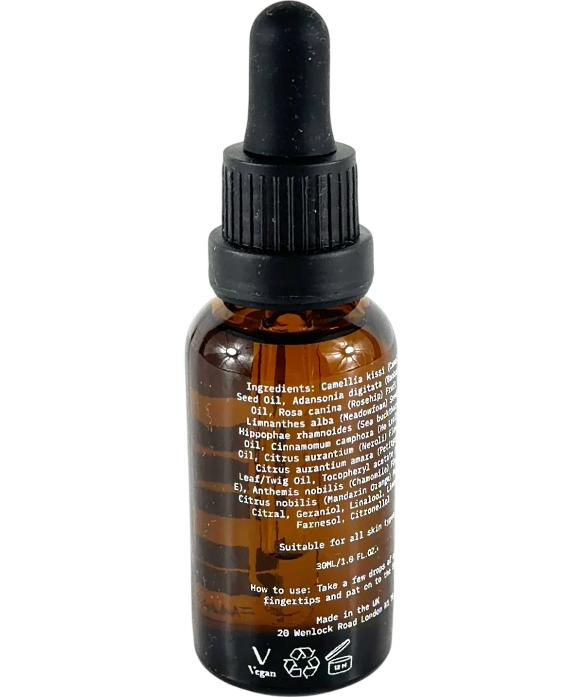 Ilixa Face Oil, size 30ml — back