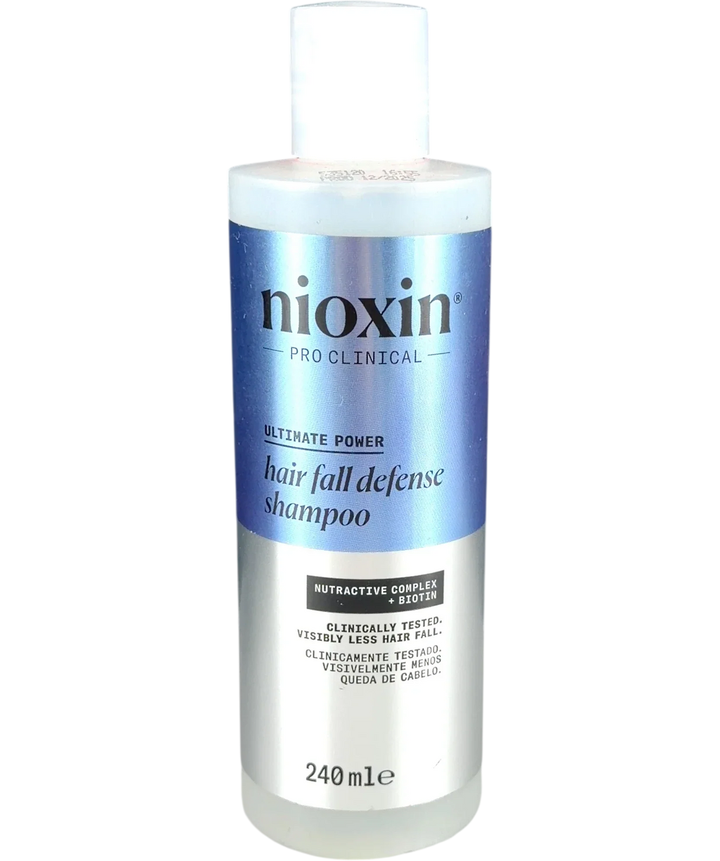 Nioxin hair fall defense shampoo, size 240ml — front