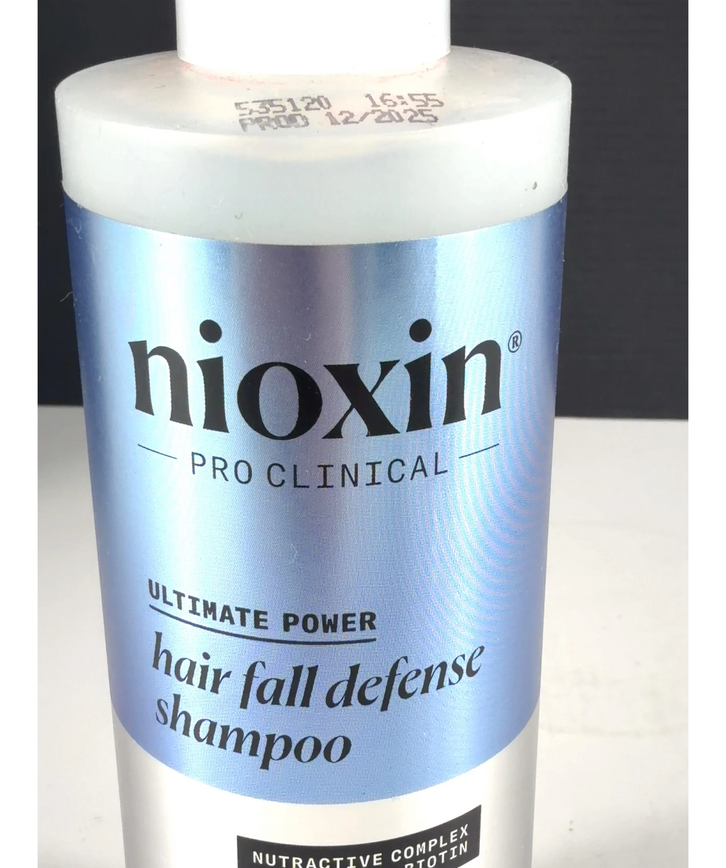 Nioxin hair fall defense shampoo, size 240ml — label