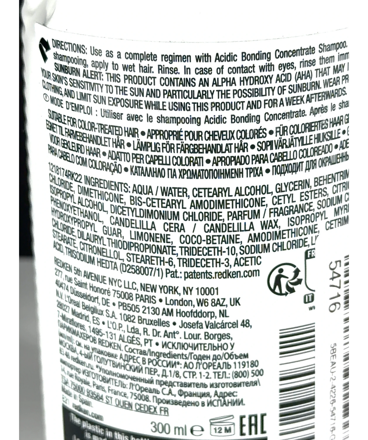 REDKEN Acidic Bonding Concentrate Conditioner, size 300ml — fabric detail