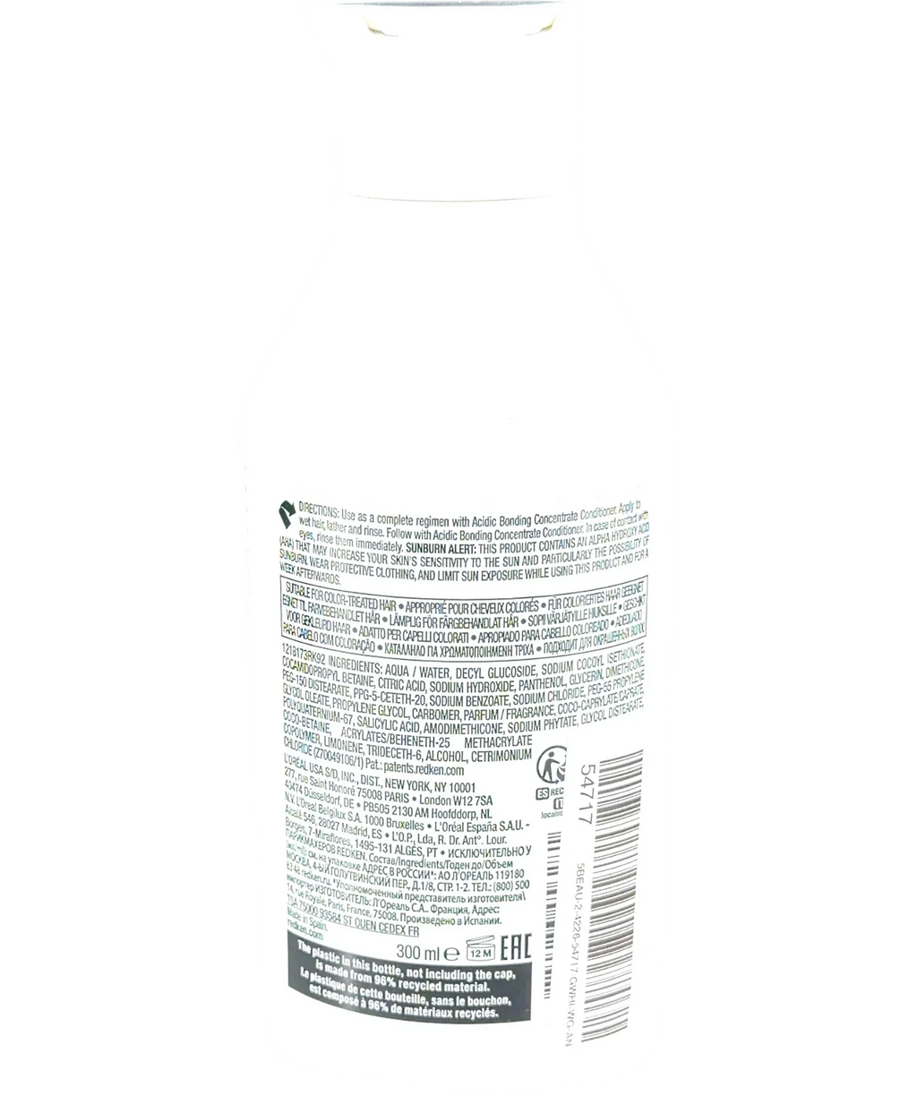 REDKEN acidic bonding concentrate shampoo shampooing, size 300ml — back