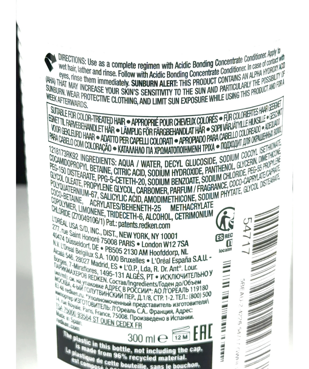 REDKEN acidic bonding concentrate shampoo shampooing, size 300ml — fabric detail