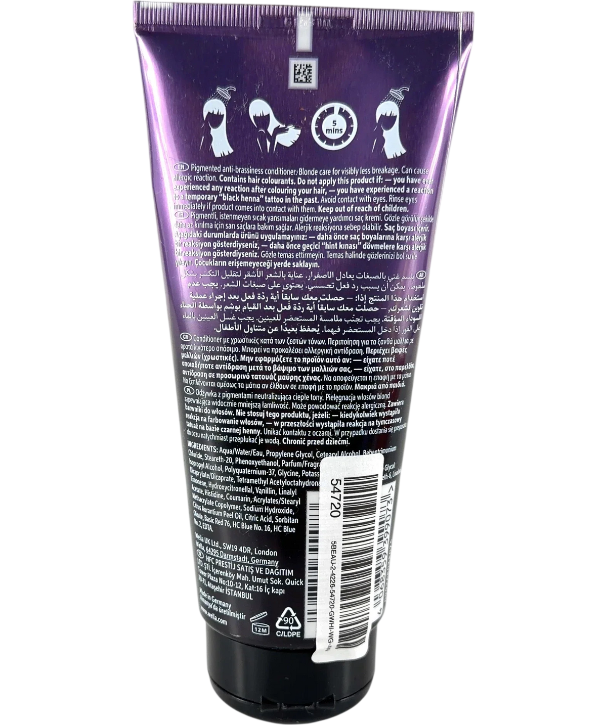 Wella Ultimate Color Blonde Conditioner, size 200ml — back