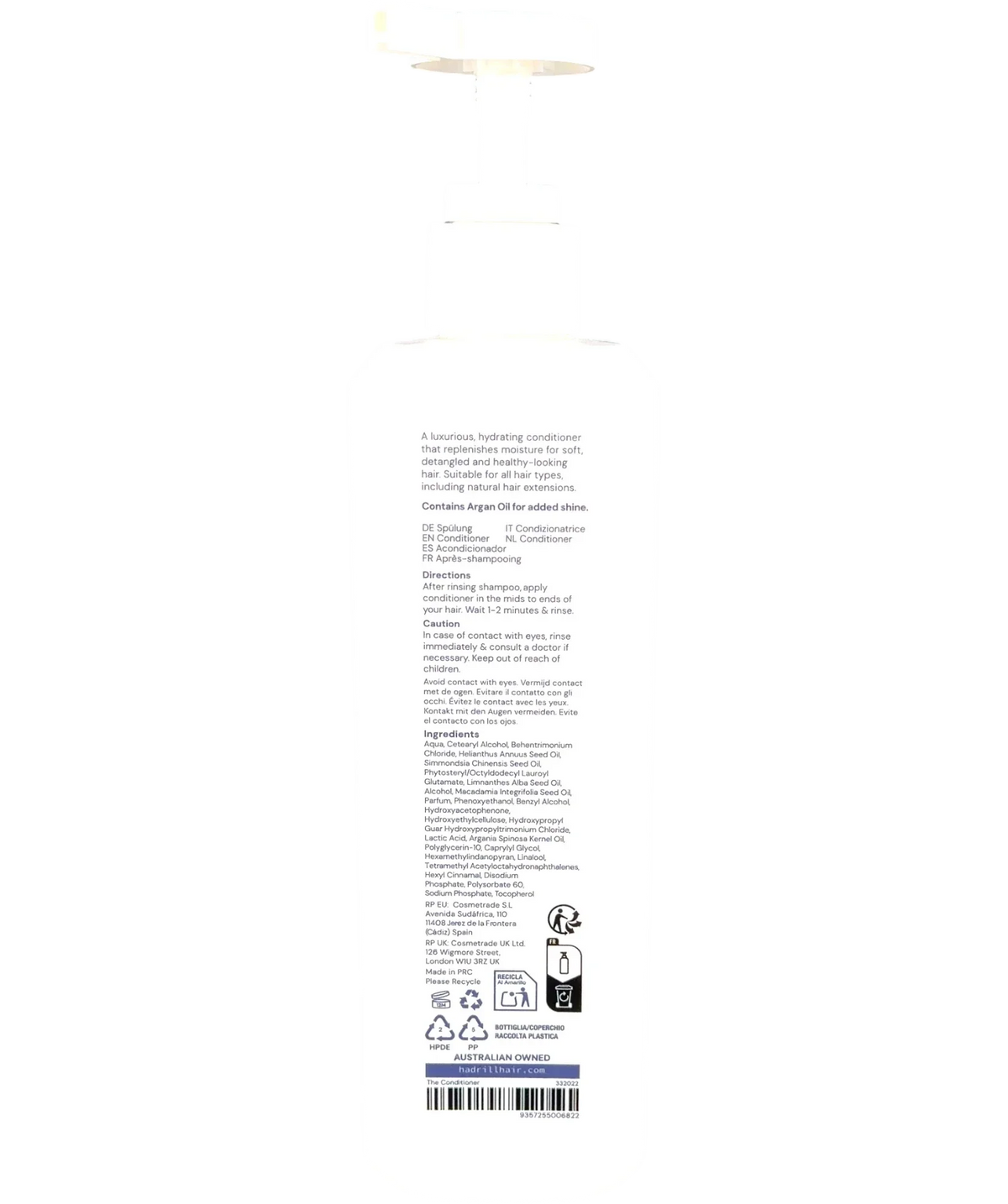 HADRILL THE CONDITIONER, size 270ml — back