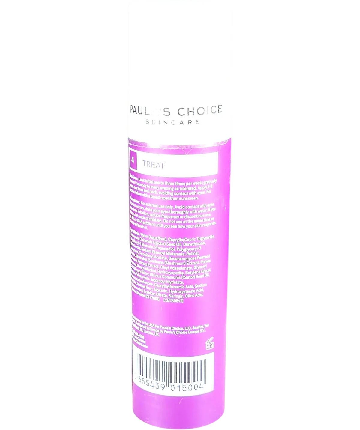 Paula's Choice PRO Retinaldehyde Dual-Retinoid Treatment, size 30ml — back
