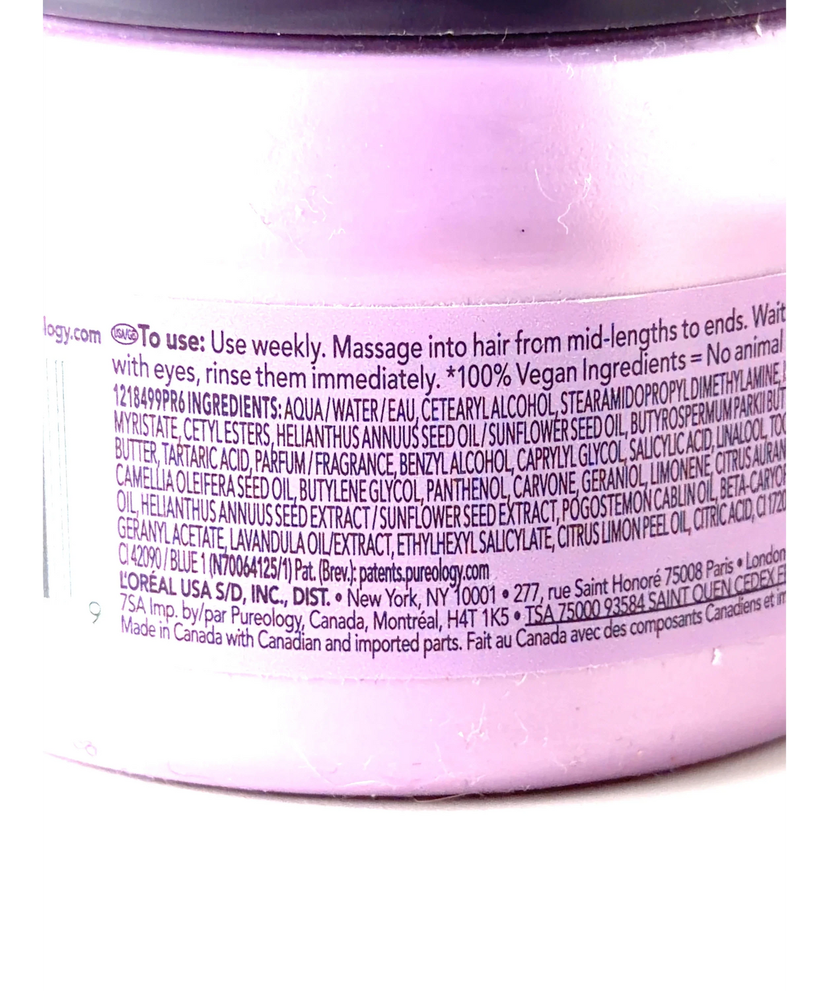 Pureology Hydrate Treatment Mask, size 250ml — fabric detail