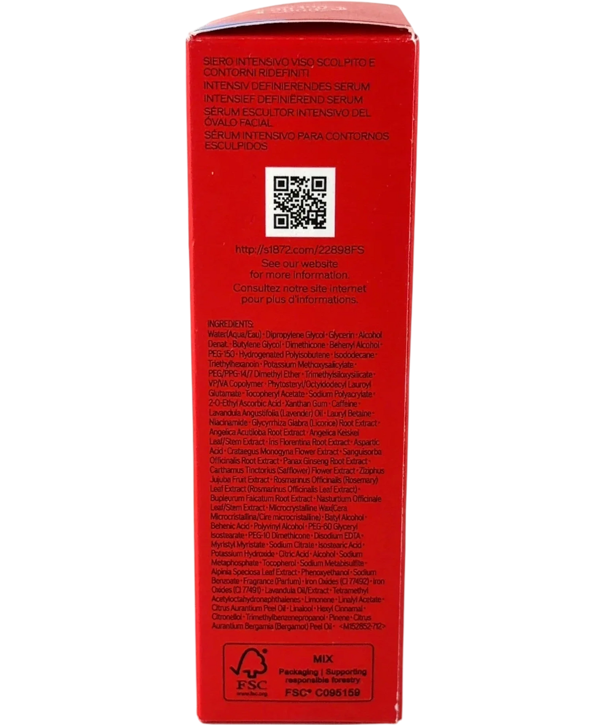 Shiseido Vital Perfection Intensive SculptDefine Serum, size 40ml — back