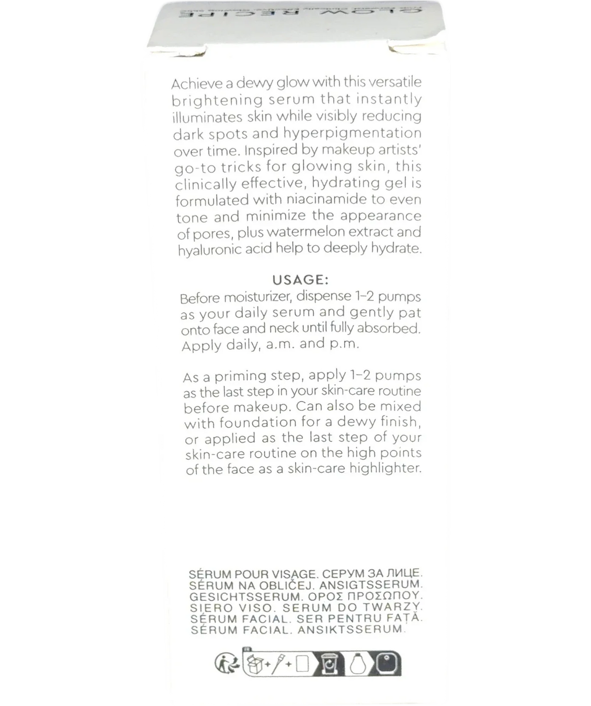 glow recipe WATERMELON GLOW NIACINAMIDE DEW DROPS, size 15ml — back