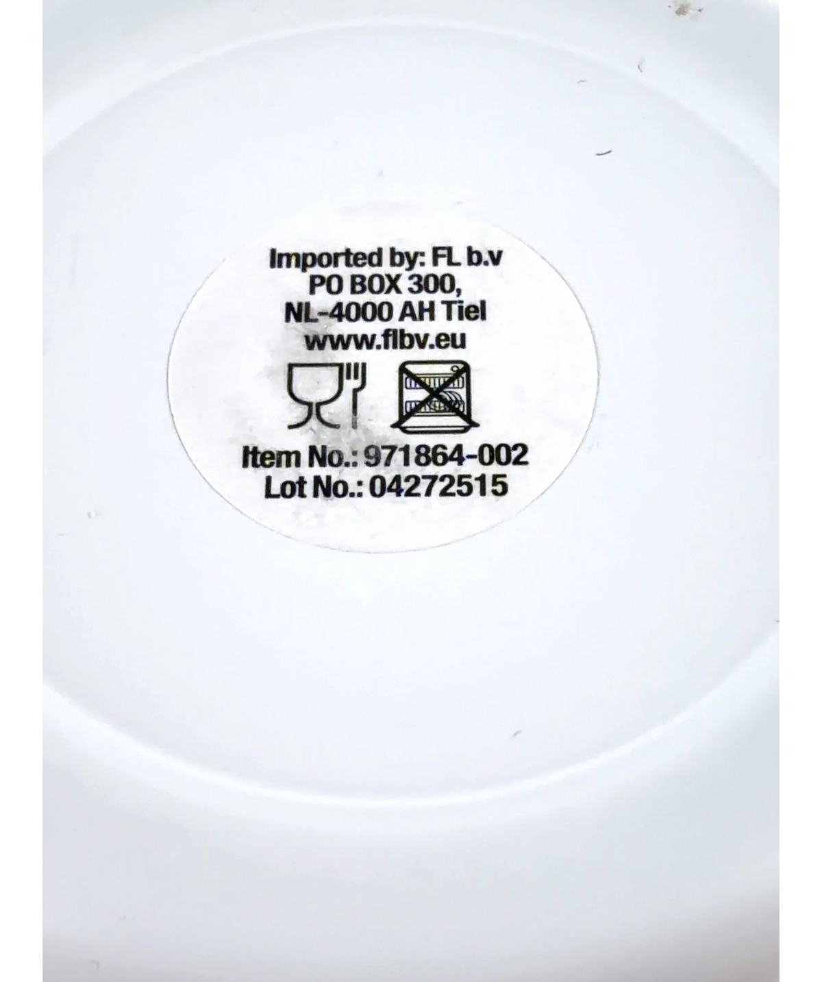 Blueair White promotional stainless steel vacuum water bottle — label