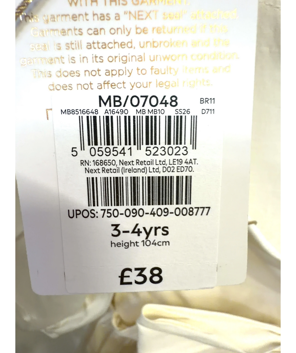 Next ivory Colour, size 3 Years — care label