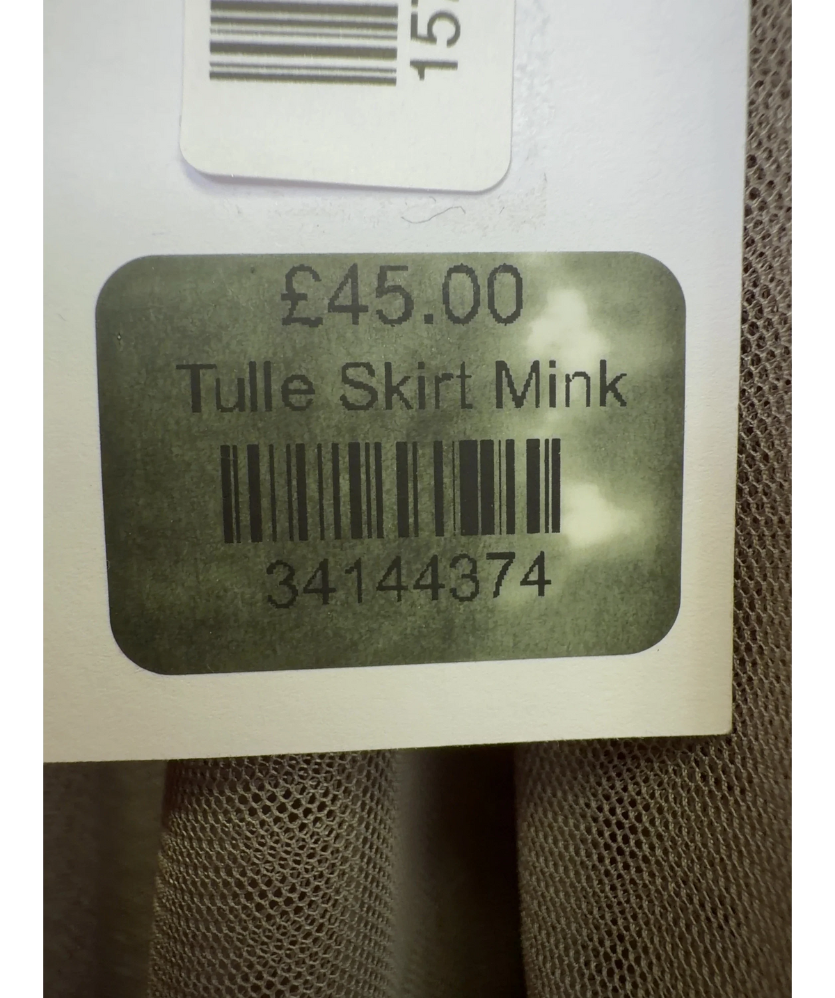 No 1 George Street taupe Tulle Skirt Mink — label