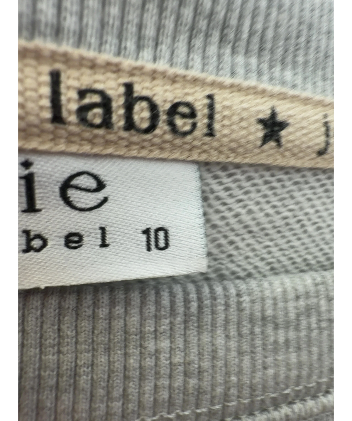 Jovie the Label Grey Colour, size UK 10 — care label