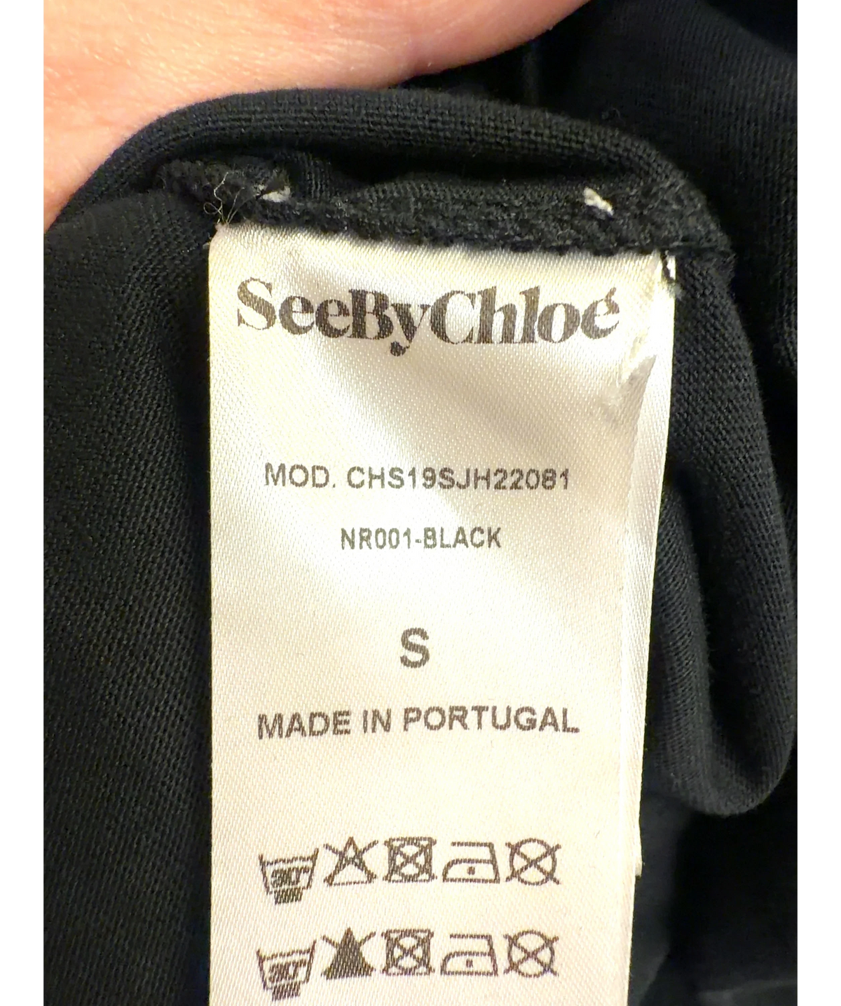 See by Chloé Black poplin blouse, size UK S — label
